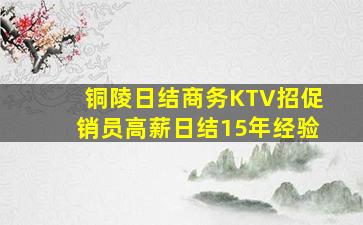 铜陵日结商务KTV招促销员高薪日结15年经验